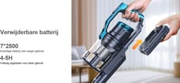 Buture - Stick Stofzuiger VC60 - Draadloze Stofzuiger met Intelligent Display, 450W 38Kpa, 3 Modus en 55 minuten Stofzuiger voor Thuisgebruik — thumbnail 2