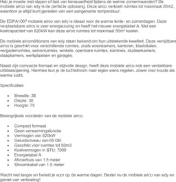 Edy EDPA1007 Mobiele airco — thumbnail 2