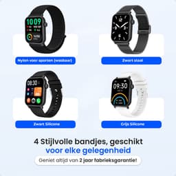 Siltcon® Smartwatch Heren Pro - Smartwatch Dames Pro - Sporthorloge Dames & Heren - Stappenteller Horloge - Hartslagmeter – Bloeddrukmeter - Slaapmonitor - Saturatiemeter – Belfunctie - Elke Smartphone - RVS - Elke pols - Incl. 4 Bandjes — thumbnail 10
