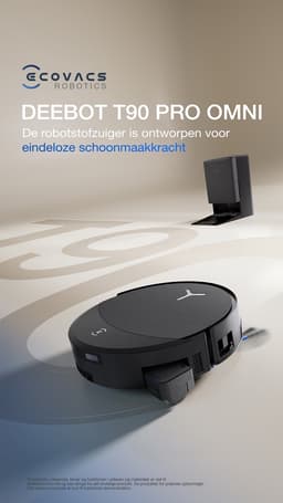 ECOVACS - DEEBOT T90 PRO OMNI BLACK EU - Robotstofzuiger - 30.000Pa - Charge PowerBoost - OZMO Roller 3.0 - ZeroTangle 4.0 - reiniging met warm water bij 75 °C - IA YIKO agent - automatisch legen - zwart — thumbnail 6