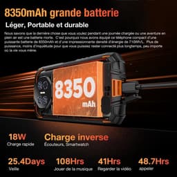 DOOGEE Fire 3 Max Robuuste Smartphone - Gemini AI- 32 GB RAM - 256 GB ROM - 8350 mAh - 5,5 inch - Android 15 - IP68/IP69K Outdoor telefoon - Widevine L1 - OTG - NFC - Oranje — thumbnail 5