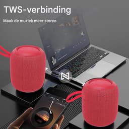 Draagbare Bluetooth Speaker- luidspreker - RGB-muzieklicht - Compact En IP4 Waterdichte-Bluetooth 5.3-Rood — thumbnail 5
