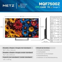 METZ 43MQF7500Z QLED TV 43 inch – 4K UHD – Smart Google TV – HDR10 – Dolby Audio – WiFi – Triple Tuner — thumbnail 10