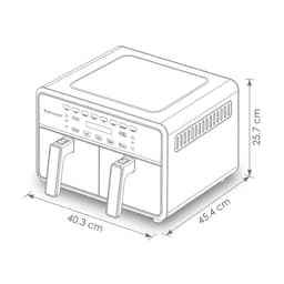 Dubbele Airfryer XXL 11L - PFAS-vrije Heteluchtfriteuse - Infrarood - Dual Zone - 2 x 5.5L - 40–200°C - 8 Kookprogramma's - 2850W - WM-2511 AF - Zwart — thumbnail 8