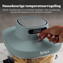 Ninja CRISPi PRO 7-in-1 Glazen Airfryer met 7 functies - Airfryen, Bakken, Braden, Rijzen, Drogen. Max Crisp en Opnieuw krokant maken - 2.3 liter en 5.7 liter glazen schaal - PFAS vrij koken - Grijsgroen - AS101EUGY — thumbnail 4
