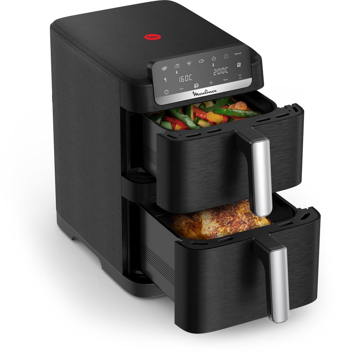 Moulinex Easy Fry Crispy Stack EZ7528F0 – Dual airfryer 10L – EvenFry technologie – Sync modus – 7 programma’s – Compacte heteluchtfriteuse — afbeelding 1