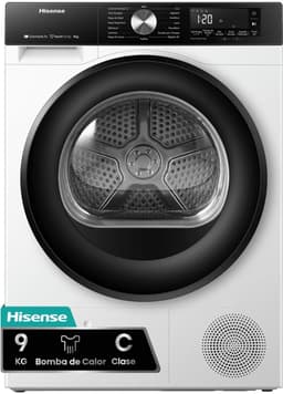 Hisense DH3S902BWCC - Condensdroger - 9 kg - Vrijstaand - Voorbelading - Warmtepomp - Wit - Draaiknop - TouchControl - 63 dB(A) - Ion Refresh - Allergy Care - Auto Dry — thumbnail 1