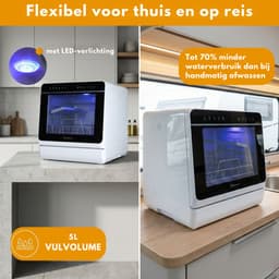 Sommertal SP9 Mini-vaatwasser | Tafelvaatwasser voor 1 tot 5 personen | borden tot 28 cm | 10+1 functies | Kleine compacte vaatwasser | vrijstaand, led, touch, 5 l waterreservoir & vaste aansluiting [energieklasse D] — thumbnail 7