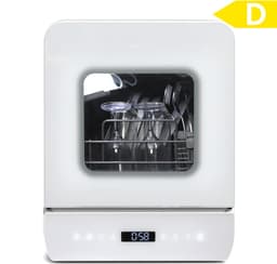 Puluomis DW1003 - Mini vaatwasser - met Waterreservoir - Vrijstaande Afwasmachine - 3 Couverts - 7 Wasprogramma's - Incl. Bestekmandje - Wit — thumbnail 1