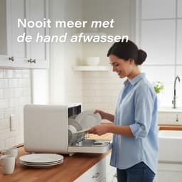 Skoov Mini Vaatwasser met waterreservoir - 3 couverts - 6 wasprogramma's - Extra stil - Kleine smalle vrijstaande afwasmachine - Camping - Wit — thumbnail 11
