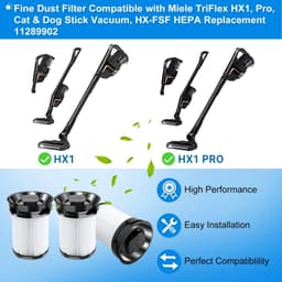 3 stuks Stofzuiger filter - met krabber - Geschikt voor Miele TriFlex HX1 filterpatroon - 83*112*44mm - wasbare stofzuiger filters - stofzuiger accessoires — thumbnail 4