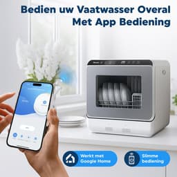 Amenzo® - Mini Vaatwasser - Inclusief App - Energielabel A - 900 Watt - 5 Programma's - Wit - Afwasmachine - Met Waterreservoir — thumbnail 13