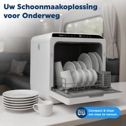 Amenzo® - Mini Vaatwasser - Inclusief App - Energielabel A - 900 Watt - 5 Programma's - Wit - Afwasmachine - Met Waterreservoir — thumbnail 8