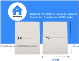 Kleanburg® Filterset voor Miele – 2x Active AirClean Filters + 2x Motorfilters – Vervangt Miele SF-AA50 – Geschikt voor Classic C1, Compact C1 & C2, Complete C2 & C3, Guard S1/L1/M1 en S4000 series — thumbnail 2