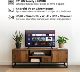 Salora SMART32TV - Smart tv 32 inch - Smart TV - Televisie - HD Ready - 32 inch smart tv - 2025 model — thumbnail 4