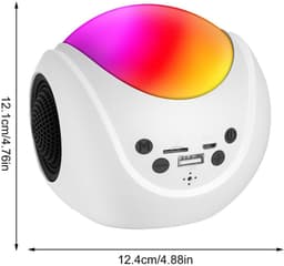 Crrynuo - Bluetooth Speaker - LED Licht Speaker - FM Radio Speaker - 1 Stuk - 360° Audio - 5W - Wit — thumbnail 3