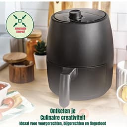 SCH® Mini airfryer - Airfryer - Airfryer klein - Zwart - 22cm x 28cm x 27cm — thumbnail 2