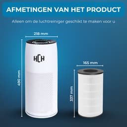 HCH Luchtreiniger - Air Balance - Air Purifier - HEPA filter - Werkt tegen huisstofmijt, hooikoorts, allergie en stof - 3 standen + slaapstand en automatische stand - Luchtkwaliteit indicator - 500 m² - CADR 300 m³/h - Stil, 20 db — thumbnail 11