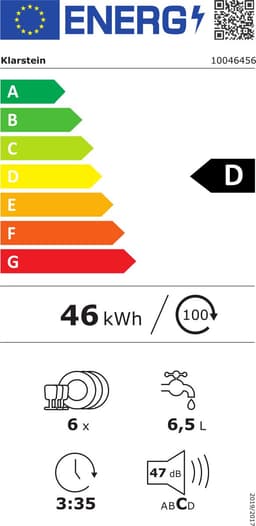 Klarstein Vaatwasser inbouwvaatwasser - Compact model van 45 cm, 6 couverts, UV-hygiëne, AquaStop, energie-efficiëntieklasse D, stil 49 dB, intuïtieve bediening - Vaatwasmachine Compacte - 6 Maatgedekken - voor Keuken - Eco-Programma — thumbnail 2