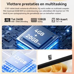 Hotlight C107 - Android 15 Tablet - 10.1 inch - 24(4+20)GB RAM/128GB ROM– 5000mAh - Zwart — thumbnail 5