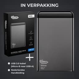 MrGoods Externe Harde Schijf 500GB – USB 3.0 – 2.5 inch HDD – Metaal/Kunststof Behuizing – Zwart — thumbnail 7