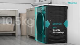Hisense WF5I1045BBQ Wasmachine - Voorbelading - 10,5 kg - 1400 RPM - Zwart - A-klasse - ConnectLife - Quick Wash - Pure Jet - iFit - iPlay - Trommelverlichting — thumbnail 16