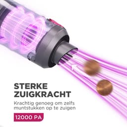 HomeShift® 2-in-1 Auto Stofzuiger - Zuigen & Blazen - Kruimelzuiger - Handstofzuiger - Oplaadbaar - 7 Opzetstukken - Airduster - Roze — thumbnail 2