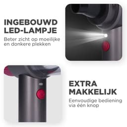 HomeShift® 2-in-1 Auto Stofzuiger - Zuigen & Blazen - Kruimelzuiger - Handstofzuiger - Oplaadbaar - 7 Opzetstukken - Airduster - Roze — thumbnail 6
