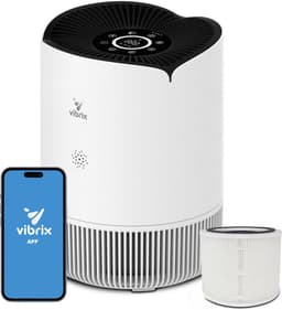 Vibrix PureFlow30 Luchtreiniger / Air Purifier – HEPA H13 + koolstoffilter – 180 m³/u – Voor kamers tot 30 m² – Ionisator – App-bediening – Zeer stil met slaapstand – Luchtkwaliteitindicator — thumbnail 1