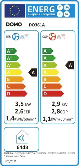 DOMO DO361A Airco - Verwarmingsfunctie - 12000 BTU — thumbnail 2