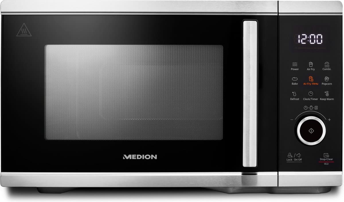 MEDION Magnetron met heteluchtfriteuse (3 in 1, 25 liter, 1500 watt hetelucht, 900 watt magnetron, 9 automatische programma's, popcornknop, ontdooifunctie, LED-display, MD11499) — afbeelding 1