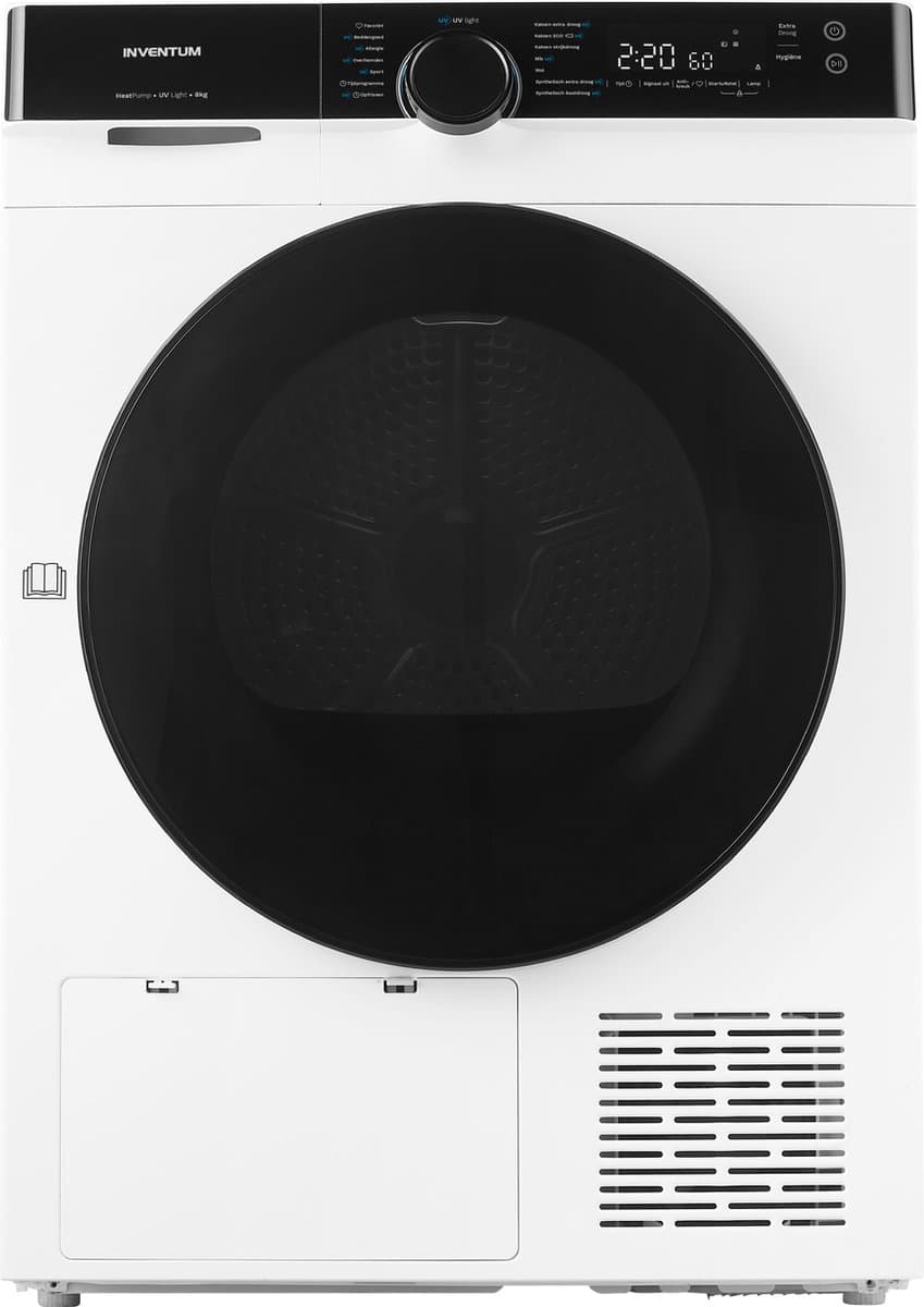 Inventum VDW8020W - Warmtepompdroger - 8kg - 14 programma's - UV-licht - 65 dB - Wasdroger - Wit — afbeelding 1