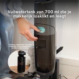 Achaté Dweilstofzuiger – 3-in-1 Steelstofzuiger met Dweilfunctie – Nat & Droog Vloerreiniger – Draadloos 55 min – Zelfreinigend – Voor streeploos schone vloeren — thumbnail 14