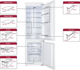 Inventum IKV1782S 178 cm inbouw koel-vriescombinatie - 242 liter - Koelkast met vriesvak 60 liter - 2 groentelades - Led-verlichting - Sleepdeur - Wit — thumbnail 7