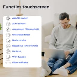 Atmosed 5-in-1 Luchtreiniger - Air Purifier - HEPA H13 Filter - Koolstof Filter - CADR 420 m³- 60 m² - Automatische stand - Luchtfilter tegen Hooikoorts, Allergie, Stof en Huisstofmijt - Luchtkwaliteitsindicator - Ionisator - UV Sterilisator — thumbnail 5