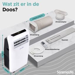 Serenelife Mobiele Airco - 9.000 BTU - 3-in-1 Airconditioner met Ontvochtigerfunctie, Afstandsbediening - Koelen & Verwarmen - Wit — thumbnail 8