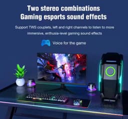 SX-M2 Bluetooth Mini Speaker – Magnetische Telefoonhouder – RGB Lichtshow – Compact & Draagbaar – Tot 5 Uur Speeltijd – IPX4 Spatwaterdicht — thumbnail 3