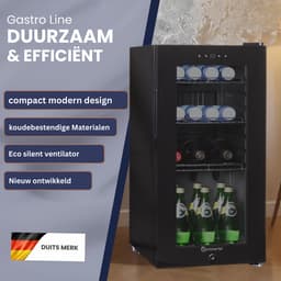 Sommertal Koelkast – Stille Drankkoelkast met LED Touchscreen en Slot – Mini Koelkast – 48L – Zwart — thumbnail 2