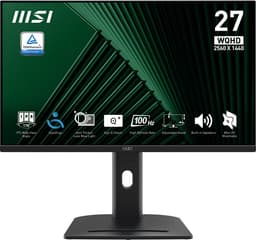 MSI Pro MP275QPG computer monitor 68,6 cm (27") 2560 x 1440 Pixels Wide Quad HD LCD Zwart — thumbnail 1