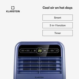 Klarstein mobiele airconditioner met luchtafvoerslang, 4-in-1 airconditioner met ventilator, luchtontvochtiger & nachtmodus, kleine & draagbare airconditioner voor thuis & op kantoor, app-bediening, 7000 BTU,1 kW voor 23 m² - Afstandsbediening — thumbnail 11