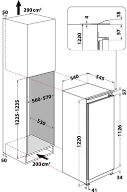 koelkast 1 geïntegreerde schuifdeur 54cm 189l v - whirlpool - arg7341 — thumbnail 10