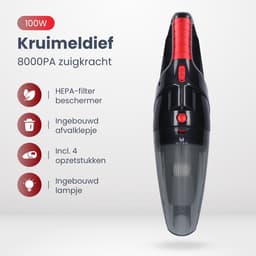 Hiton Kruimeldief - Kruimeldief snoerloos - Handstofzuiger - Auto stofzuiger - Kruimelzuiger - 4 opzetstukken — thumbnail 2