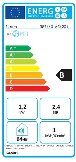 Eurom AC4201 Wifi 4200 BTU mobiele split unit airco - 28 m3 - geschikt voor op de camping — thumbnail 2