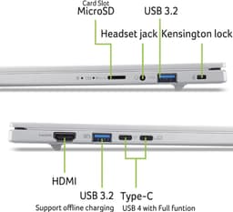 Aspire 14 AI A14-61M-R363 - CoPilot+ PC - Laptop - 14 inch OLED - AMD Ryzen AI 5 - 16GB - 512GB SSD - Verlicht toetsenbord - Zilver — thumbnail 12