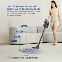 Olvy Steelstofzuiger Draadloos - 2 Accu's - Met Dweilfunctie - 5 Zuigniveaus - Vacuum Cleaner - Draadloze Snoerloze Stofzuiger - Zonder Zak - Op Accu - 350W - 35Kpa - Kruimeldief — thumbnail 10