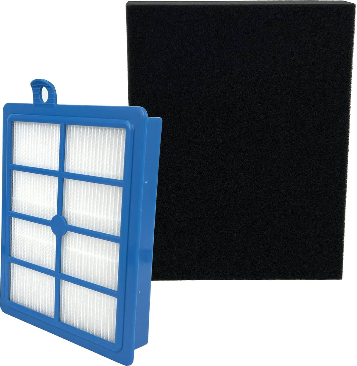 Multaparts® filterset (HEPA & schuimfilter) geschikt voor AEG LX7, LX8 series | Alternatief voor origineel EFH12, FC8031, AFS1W (HEPA) & 1184255014 (schuimfilter) — afbeelding 1