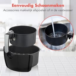KitchenBrothers Mini Airfryer - 3,5 Liter - 1300W - PFAS-Vrij - 80ºC tot 200ºC - Kleine Heteluchtfriteuse voor 1, 2 en 3 Pesonen - Zwart — thumbnail 6