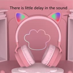 TDR- Draadloze Bluetooth koptelefoon - Over-Ear Koptelefoon voor Kinderen - Met Led Kat Oortjes - Bekend van TikTok - Roze — thumbnail 7