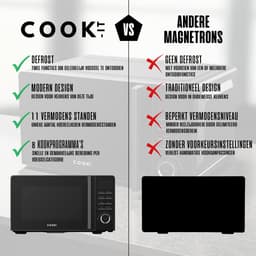 COOK-IT Vrijstaande Magnetron - 20L - 11 Sterktes - 8 Kookprogamma's - Nieuw Model - Microwave — thumbnail 6