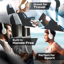 PowerLocus P19 Bluetooth Koptelefoon - Koptelefoon Draadloos - tot 70 Uur Speeltijd en met Aux Kabel - Over Ear Hoofdtelefoon - 3 EQ-Modi - Met Draagtas – Wit/Goud — thumbnail 9